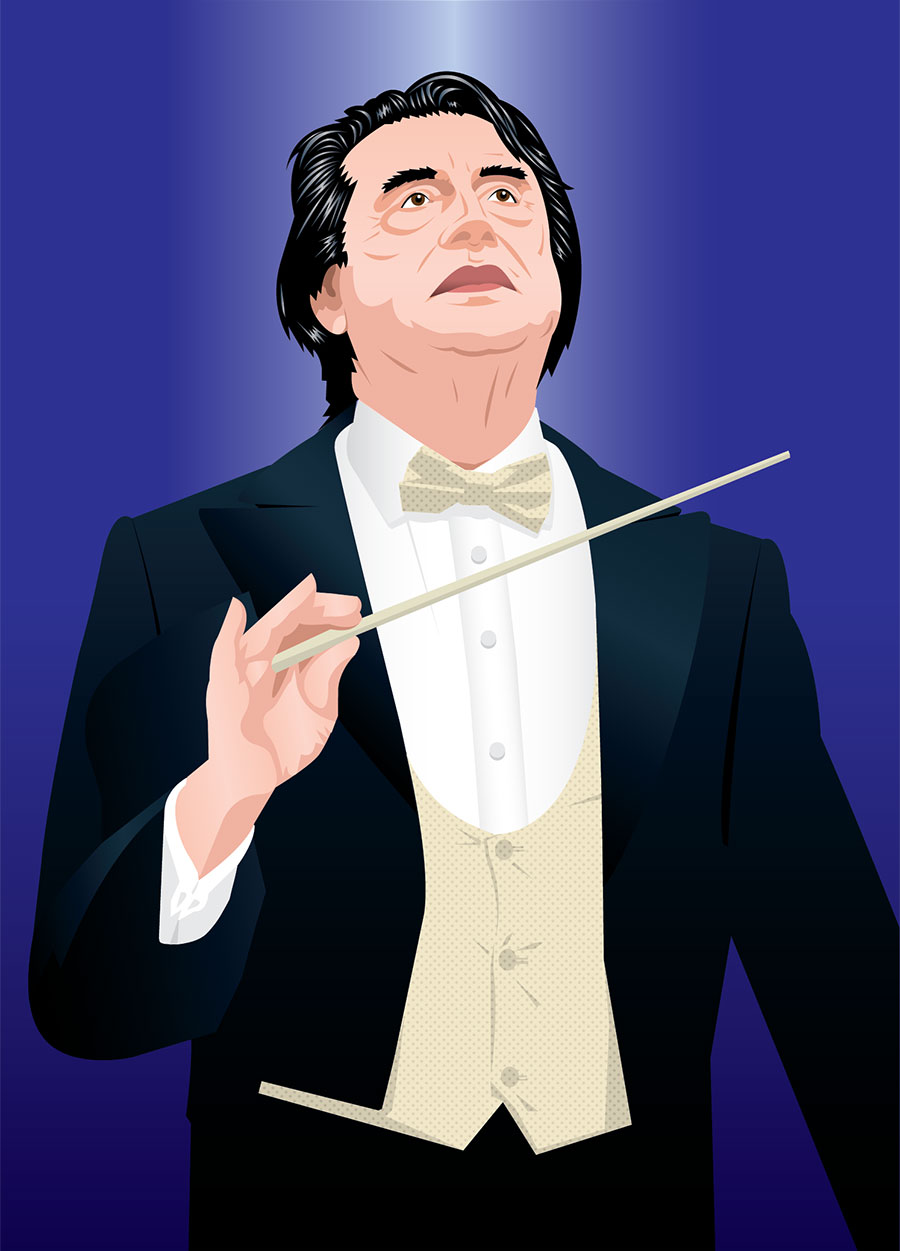 An illustration of Riccardo Muti by QuickHoney