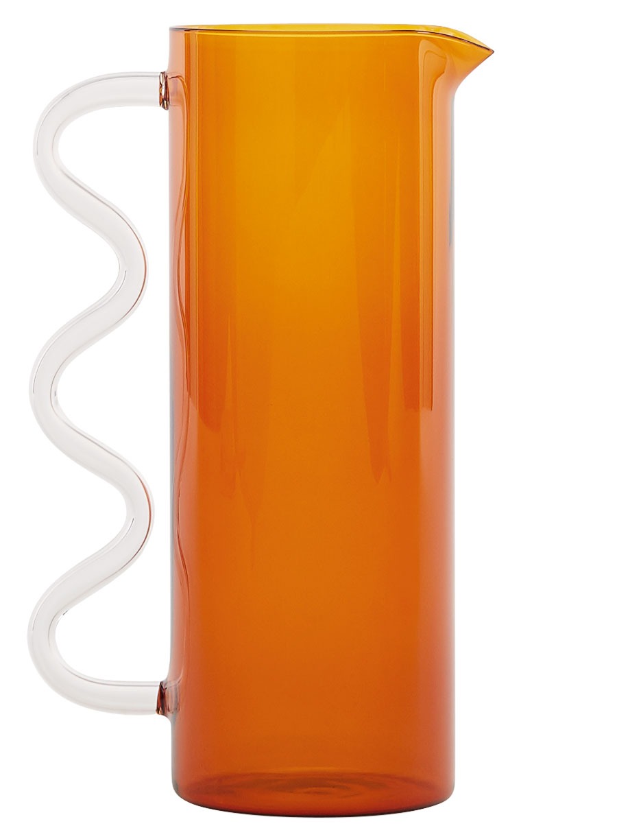 Wave two-tone borosilicate glass pitcher