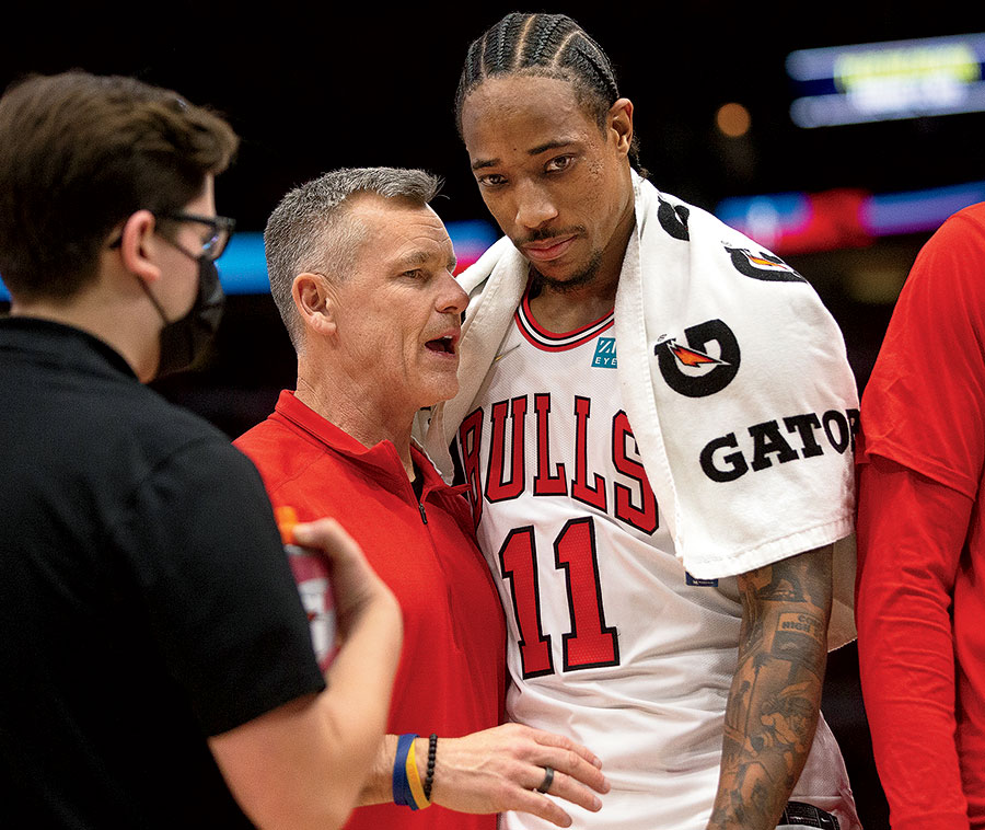 DeRozan with coach Billy Donovan