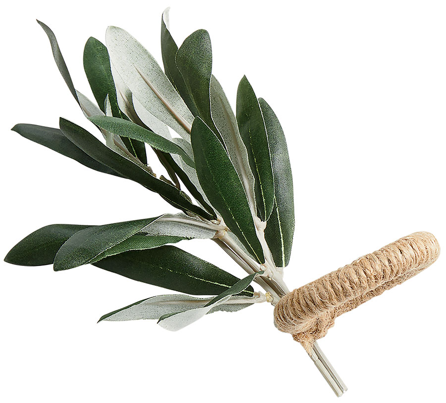 Jute napkin ring with faux olive branch