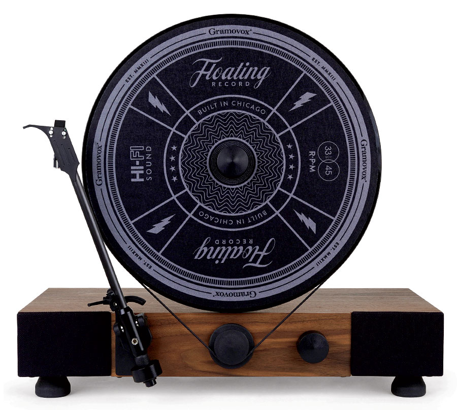 Vertical Grooves’ Floating Record upright turntable