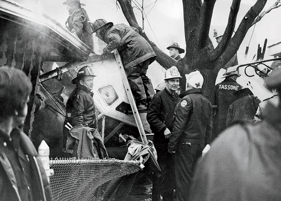 Rescuers at the crash site