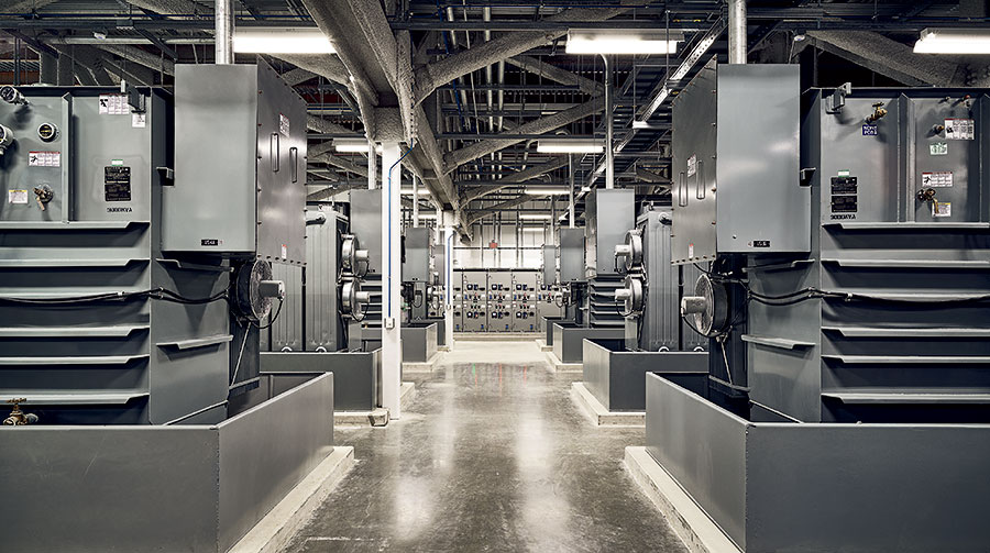 Aurora’s massive electrical room