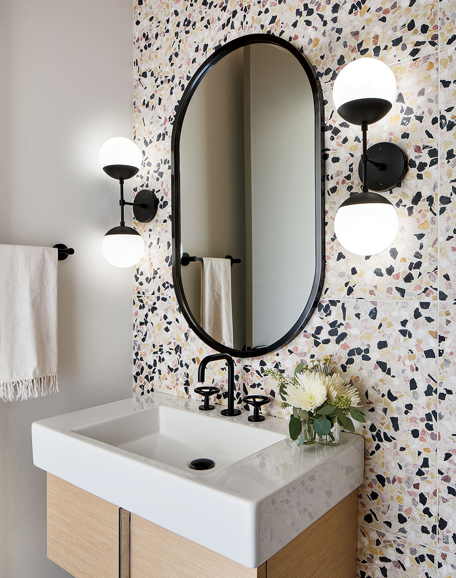 The powder room in the Bucktown home