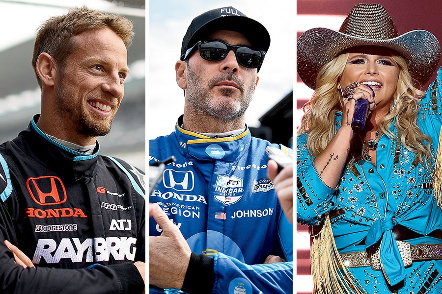 Jenson Button, Jimmie Johnson, and Miranda Lambert