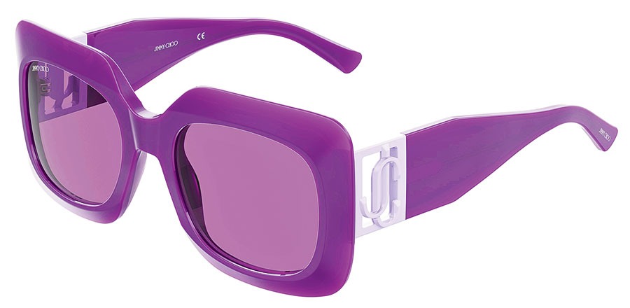 Gaya square-frame sunglasses with violet lenses
