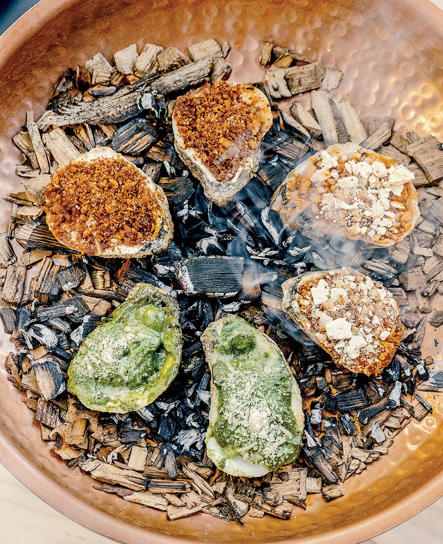 Wood-fired oysters