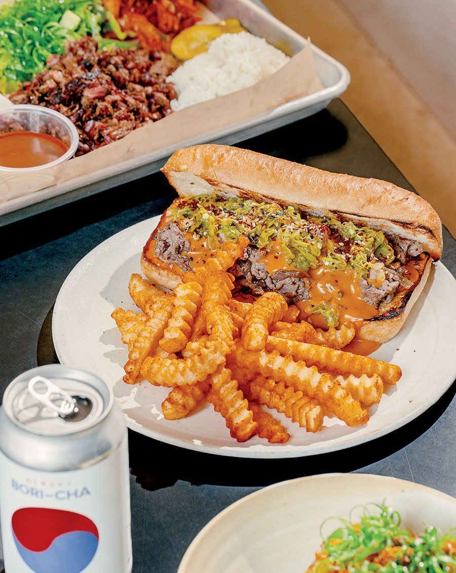 Kimski’s KBBQ platter and cheesy beef sandwich
