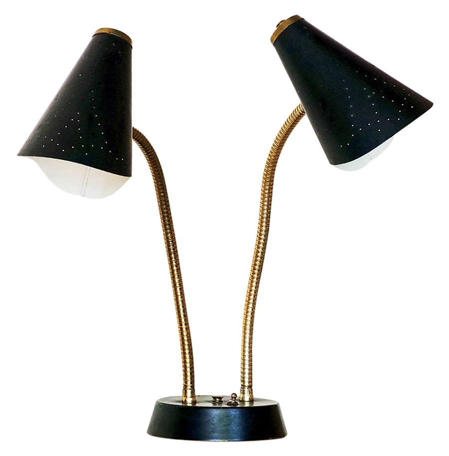 A gooseneck lamp