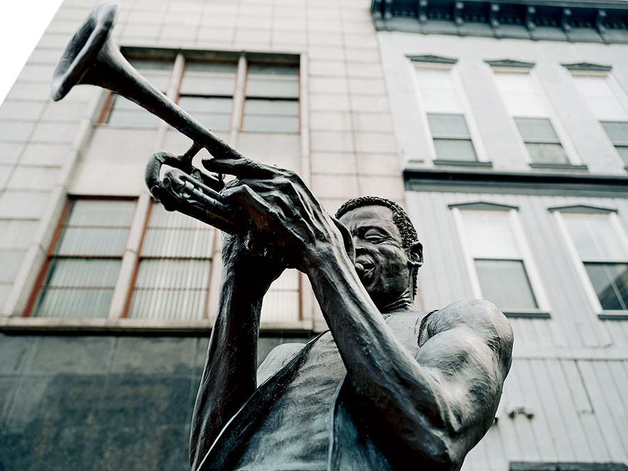 Alton’s Miles Davis statue.