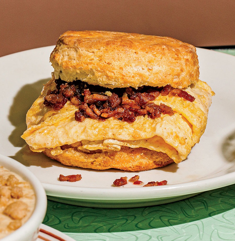 Little Goat Diner’s bacon kimchi biscuit