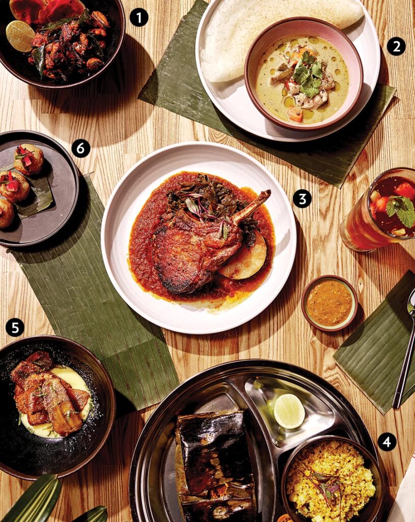 Kallumakaya, Chicken Ishtu and Appam, Pork Chop Peralan, Meen Pollichathu, Pazham Pori, and Kappa Bonda from Thattu