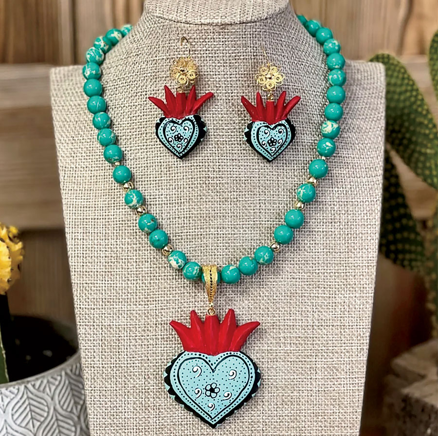 Hand-painted jewelry set