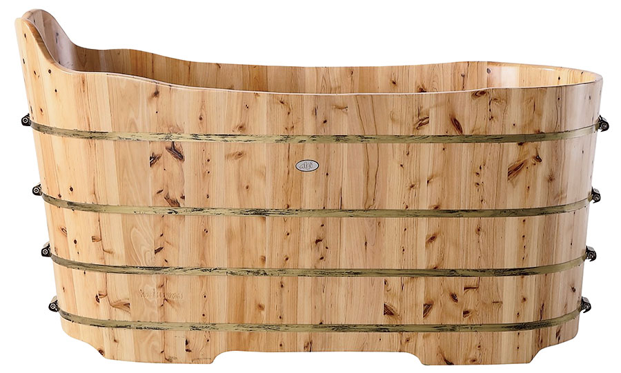 Alfi natural wood flat-bottom tub