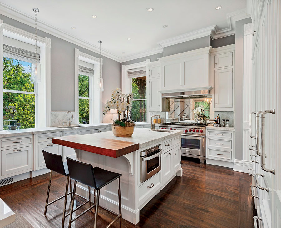 The kitchen in the John Henry Raap House