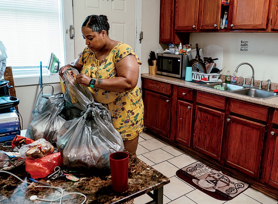 Zinida Moore in her Englewood apartment