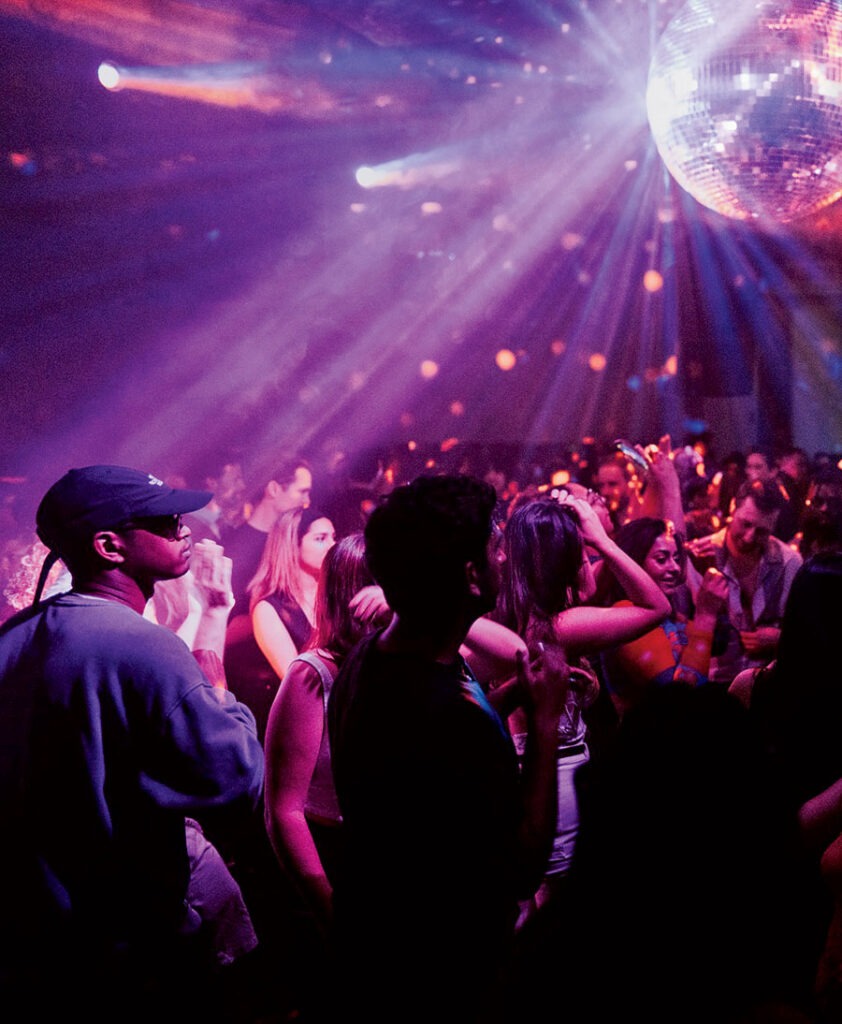 A crowd of people partying at Subterranean