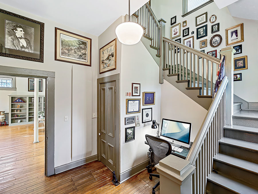 The stairway area of the La Fox home