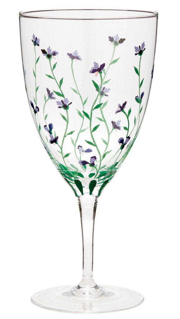 Tory Burch Jolie Fleur hand-painted water glass