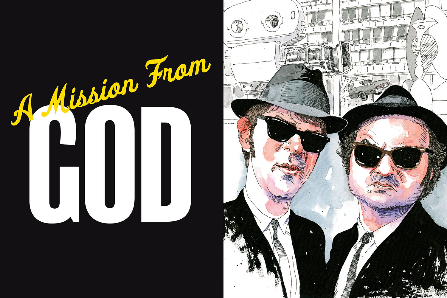 An illustration of the Blues Brothers
