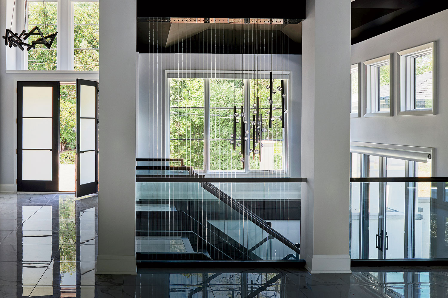 The stairwell of the Naperville home