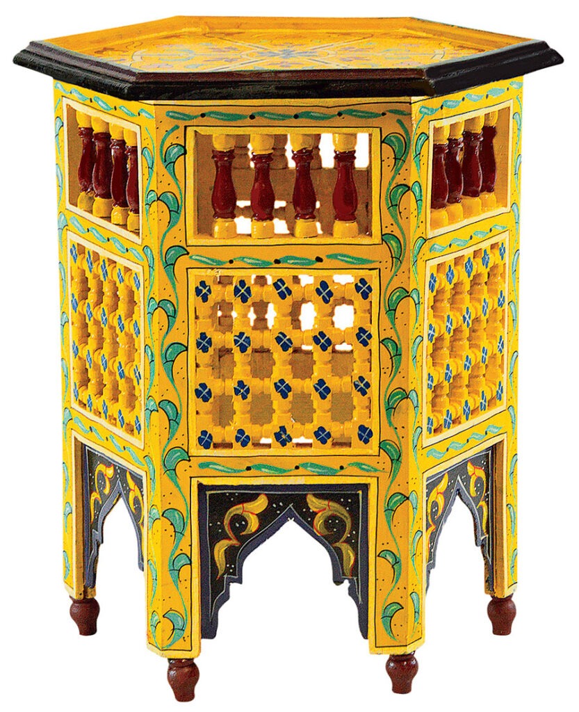 Moucharabi hand-painted wood table