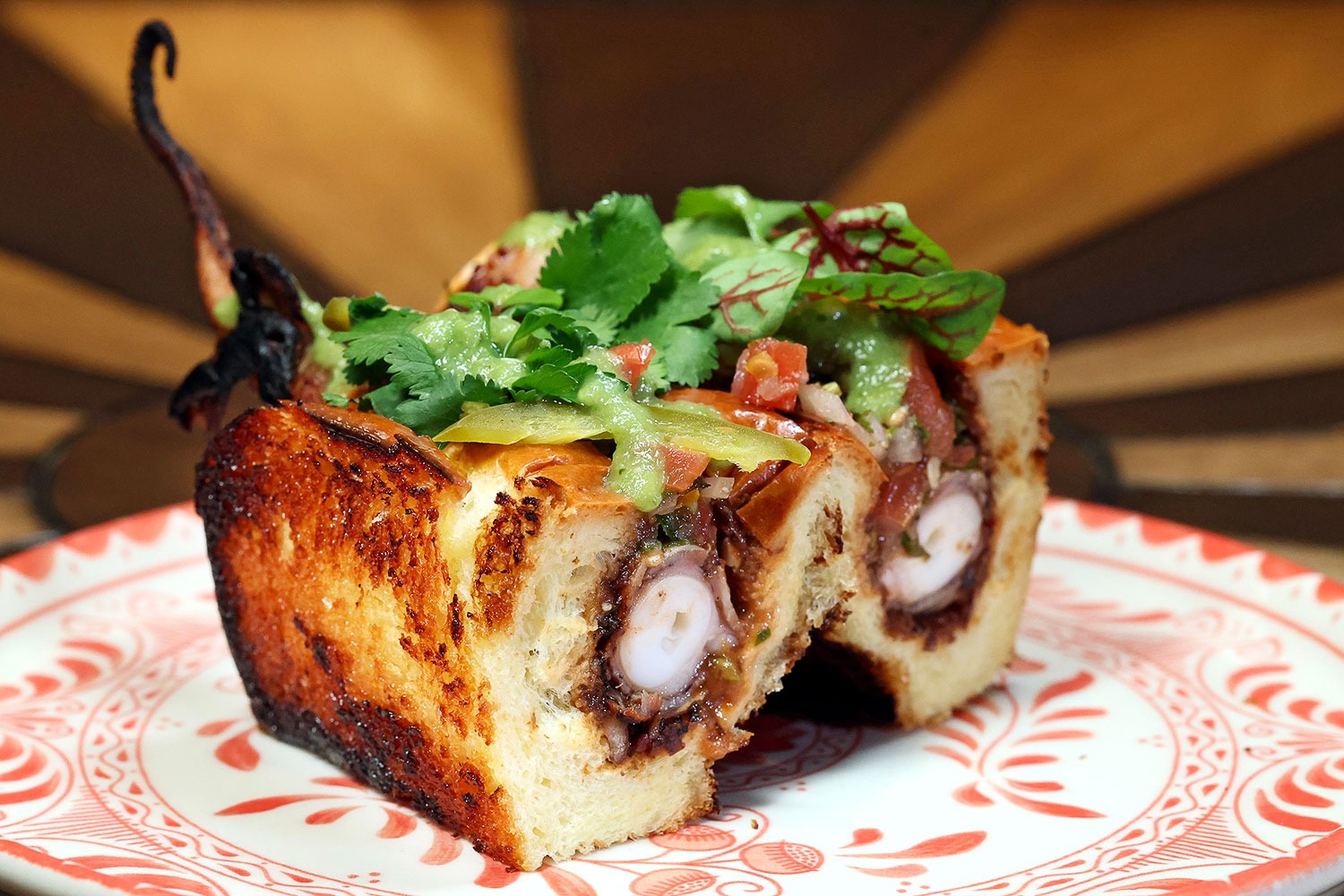 The octopus Sonoran dog at Mariscos San Pedro