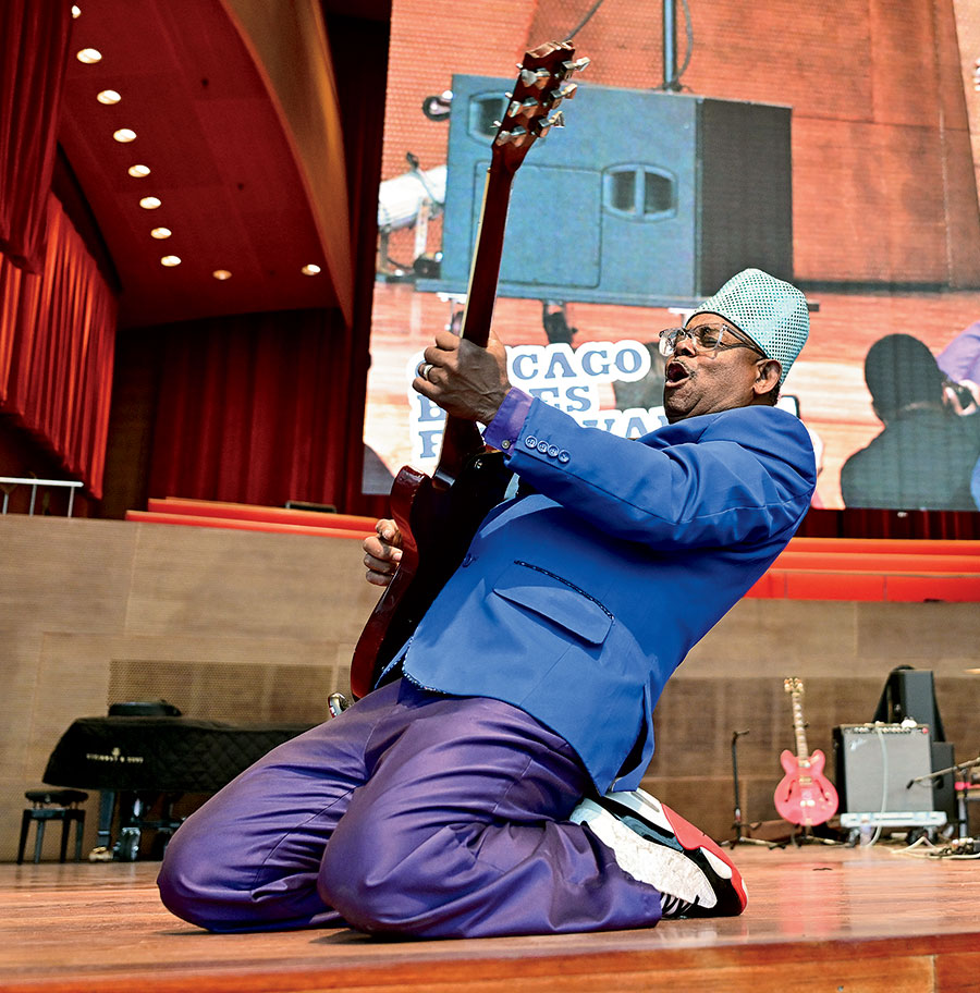A guitarist at Chicago Blues Festival