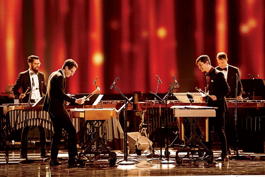 Percussionists performing at Rhythm Fest