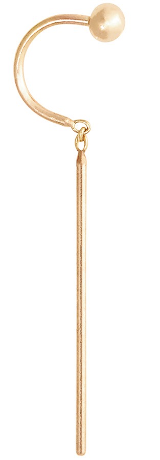 Chime single gold stud earring