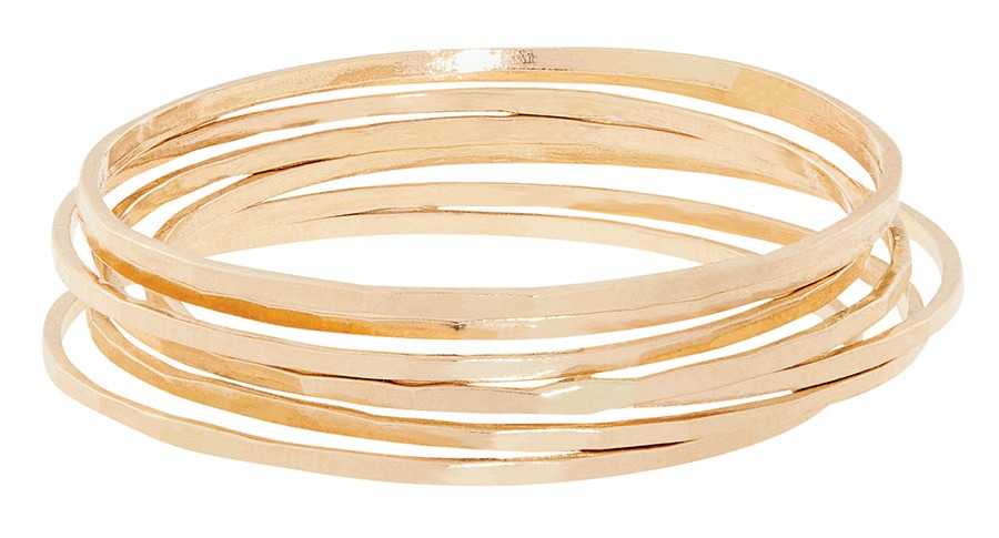 Threadbare gold stacking rings
