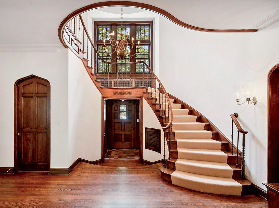 The staircase inside the Winnetka home