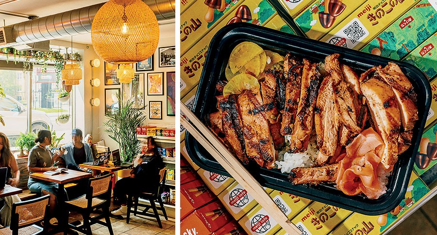 The dining area and food from Kanin