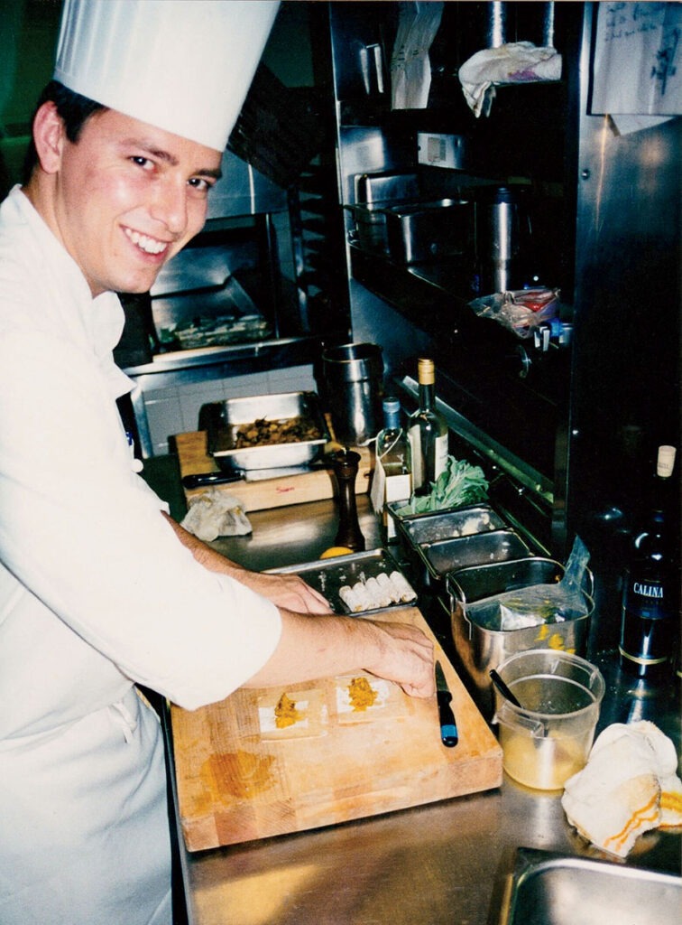 Curtis Duffy in the restaurant’s kitchen in the early 2000s
