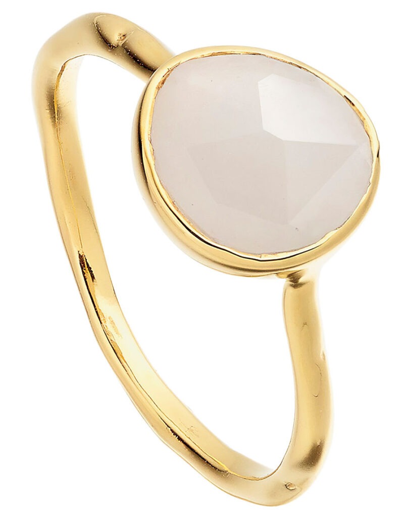 Monica Vinader 18-karat gold vermeil and moonstone Siren stacking ring