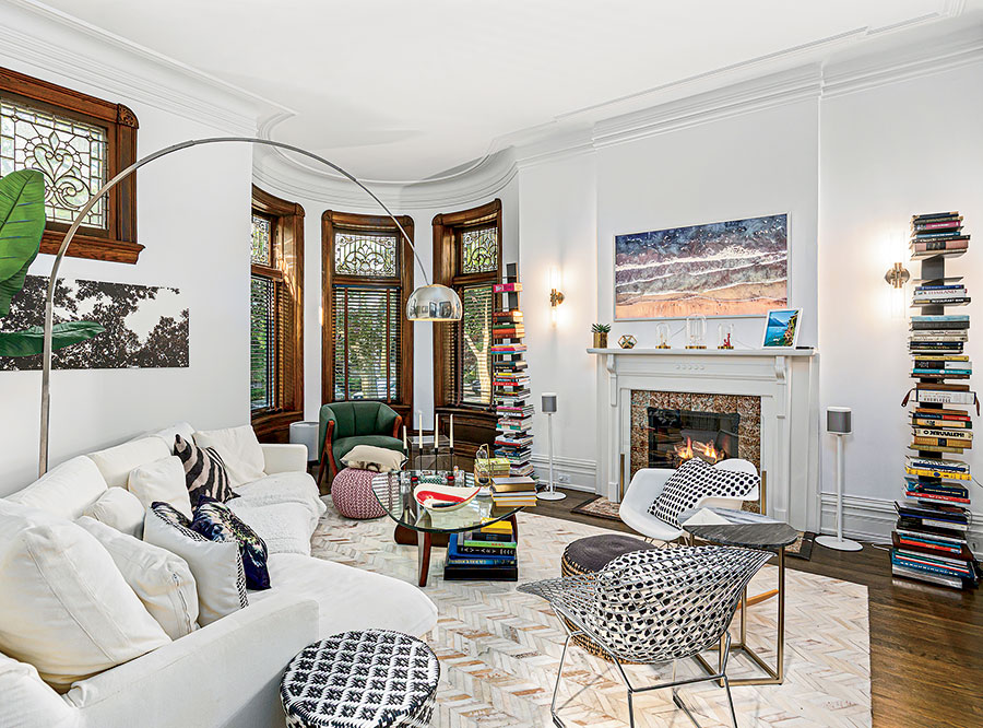 The living room in the Wicker Park home