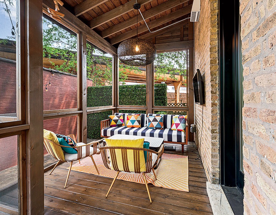 The sunroom in the Wicker Park home