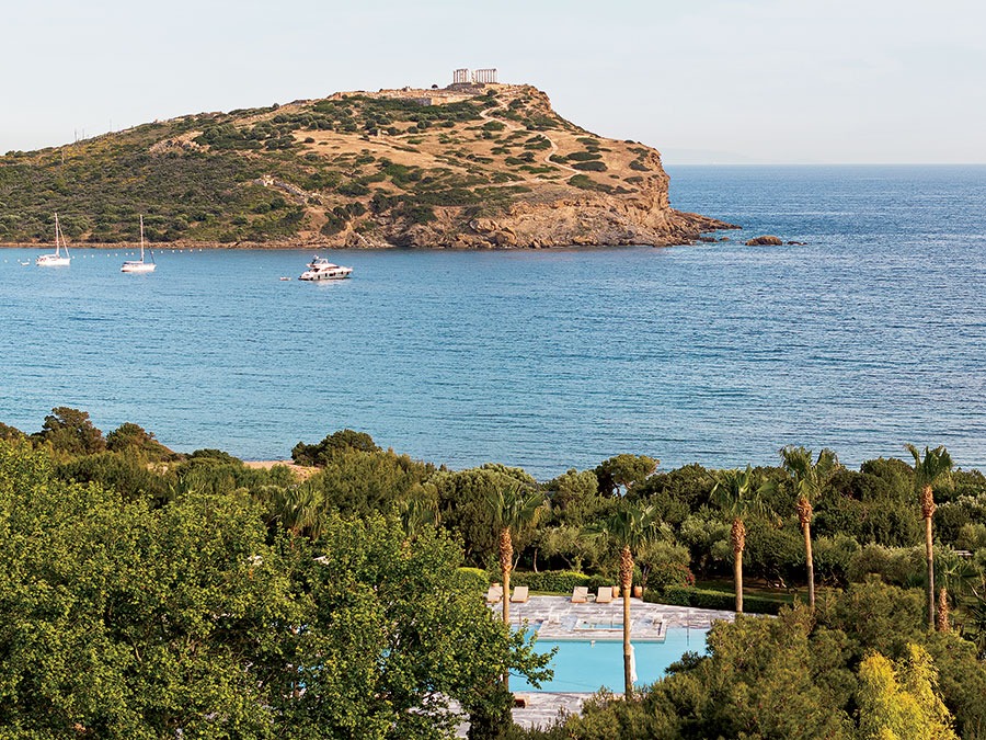 Cape Sounio, with the Temple of Poseidon in the distance