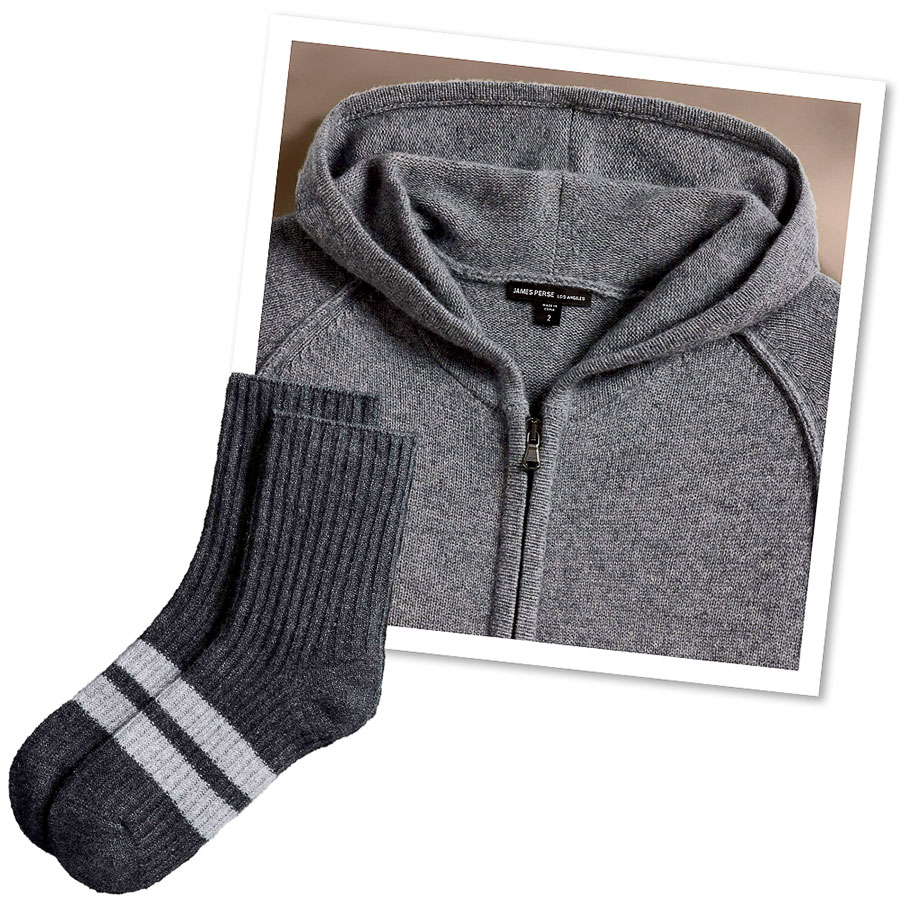 James Perse cashmere socks and jacket