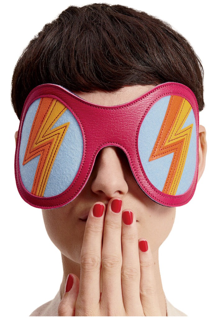 Hermès Not Sleepy padded goatskin and silk twill travel mask