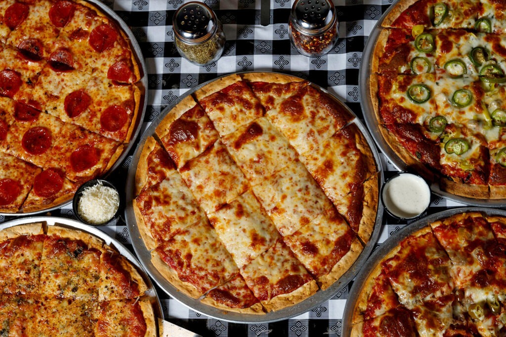 A variety of pizzas from WG Pizzas