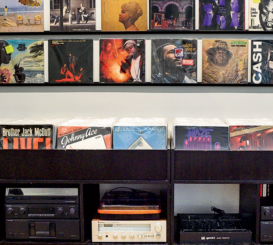 Vinyl records on display at Conservatory Vintage & Vinyl