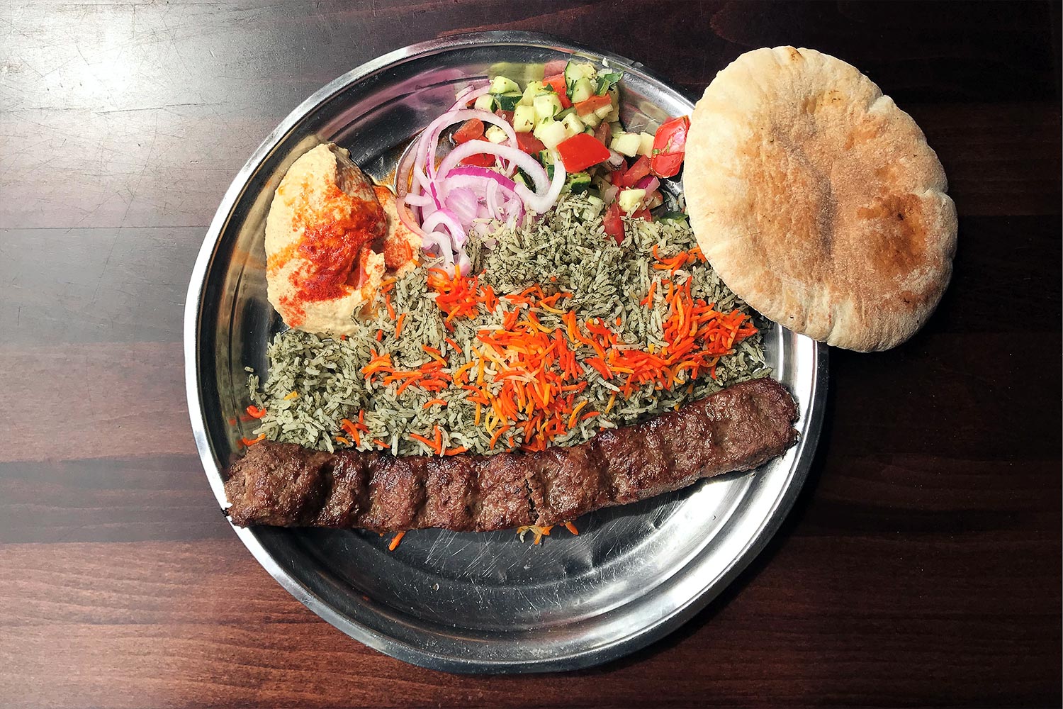 Beef koubideh lunch special at Kabobi Grill