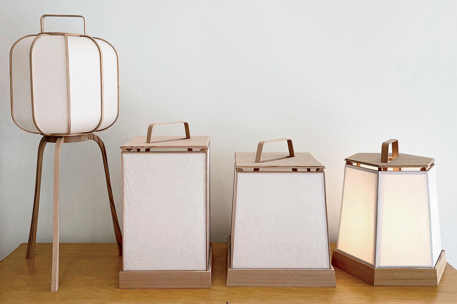 An assortment of paper lamps at Passenger