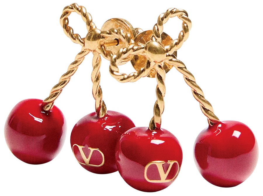 Valentino Garavani Cherryfic metal and enamel earrings