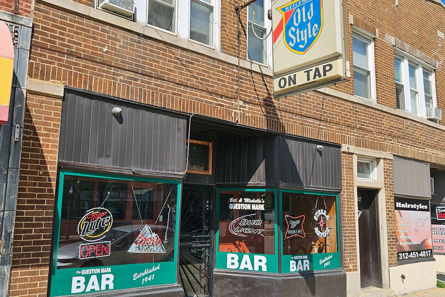 Outside Question Mark Bar