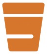 Orange coffee cup icon