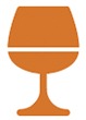 Orange wine glass icon