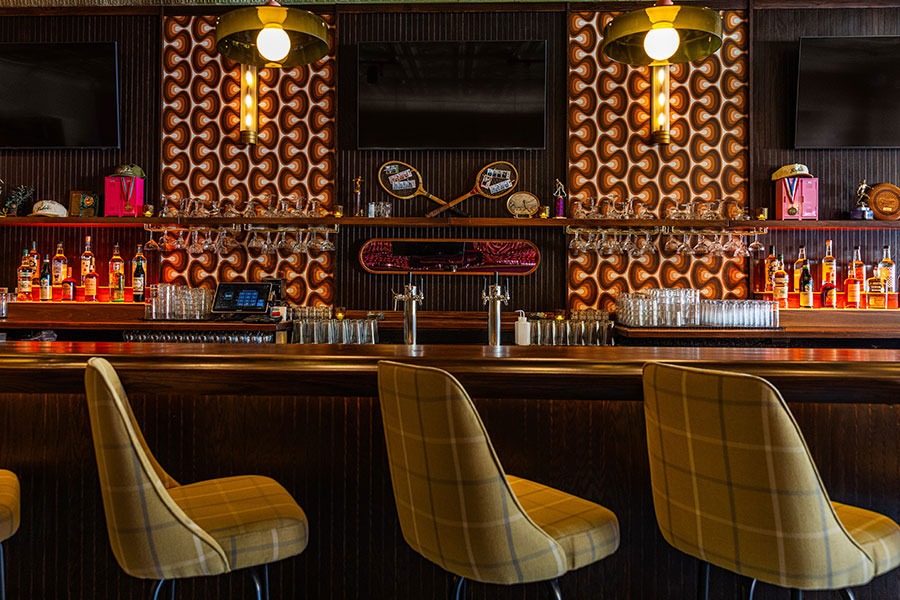 The bar seating at Babe’s Sports Bar