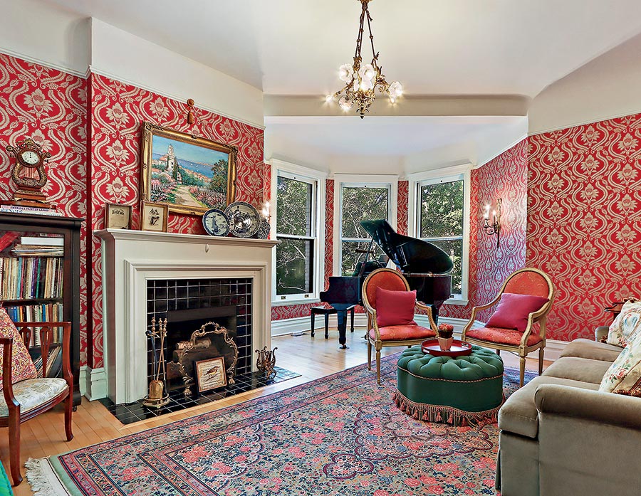 The piano room in the Fort Sheridan home